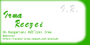 irma reczei business card